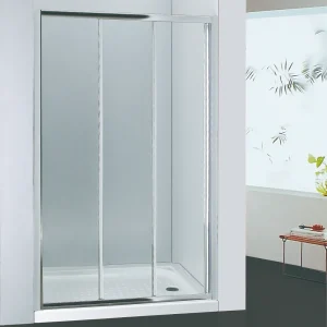 Semi-frame Triple  Sliding Door with 3 panels glass wall to wall & Retangular shower screen Australian Standard 6mm Tempered Toughen Glass