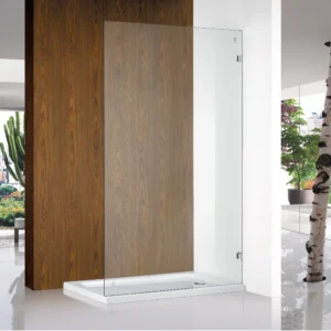 Frameless Walk-in Single Panel Clear Tempered 10mm Australia Standard Toughen Glass install with L Shape Wall Bracket