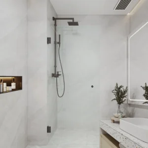 Frameless Wall Hung Pivot Door Only (Glass to Wall Hinge) Australian Standard 10mm Tempered Toughen Glass Shower Screen