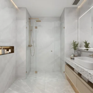 Frameless Pivot Door (Glass to Glass Hinge) 3 Panels Wall to Wall Australian Standard 10mm Tempered Toughen Glass Shower Screen