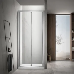 Full-Frame Bi-Fold Swival Shower Screen Australian Standard 6mm Tempered Toughen Glass