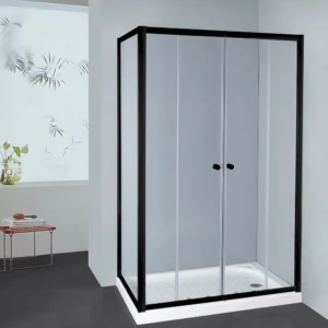 Semi-frame Double Horizontal Sliding Door Shower Screen Australian Standard 6mm Tempered Toughen Glass