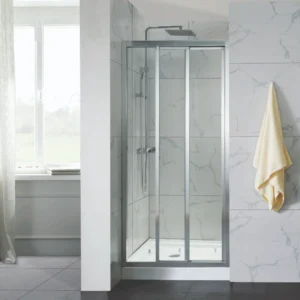 Semi-frame Triple  Sliding Door with 3 panels glass wall to wall & Retangular shower screen Australian Standard 6mm Tempered Toughen Glass